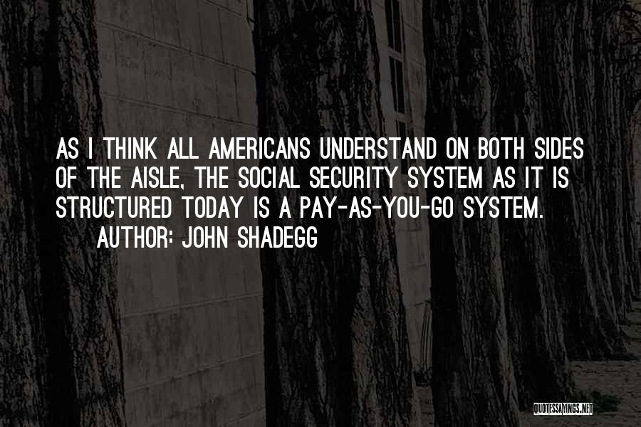 John Shadegg Quotes: As I Think All Americans Understand On Both Sides Of The Aisle, The Social Security System As It Is Structured