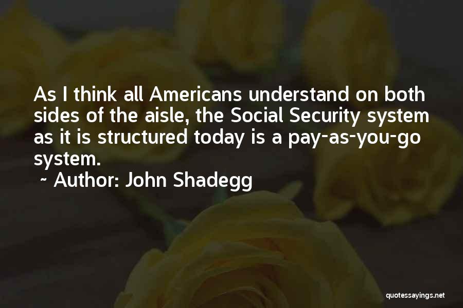 John Shadegg Quotes: As I Think All Americans Understand On Both Sides Of The Aisle, The Social Security System As It Is Structured