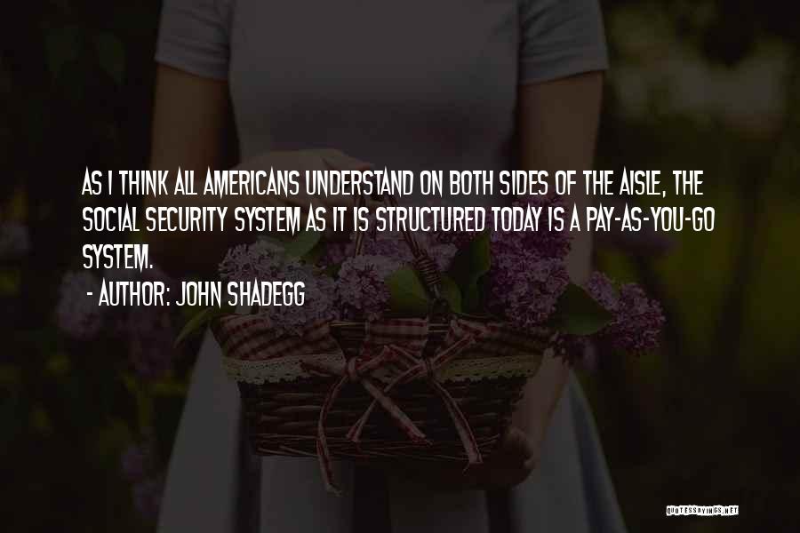 John Shadegg Quotes: As I Think All Americans Understand On Both Sides Of The Aisle, The Social Security System As It Is Structured