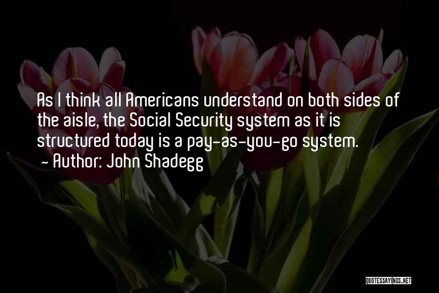 John Shadegg Quotes: As I Think All Americans Understand On Both Sides Of The Aisle, The Social Security System As It Is Structured