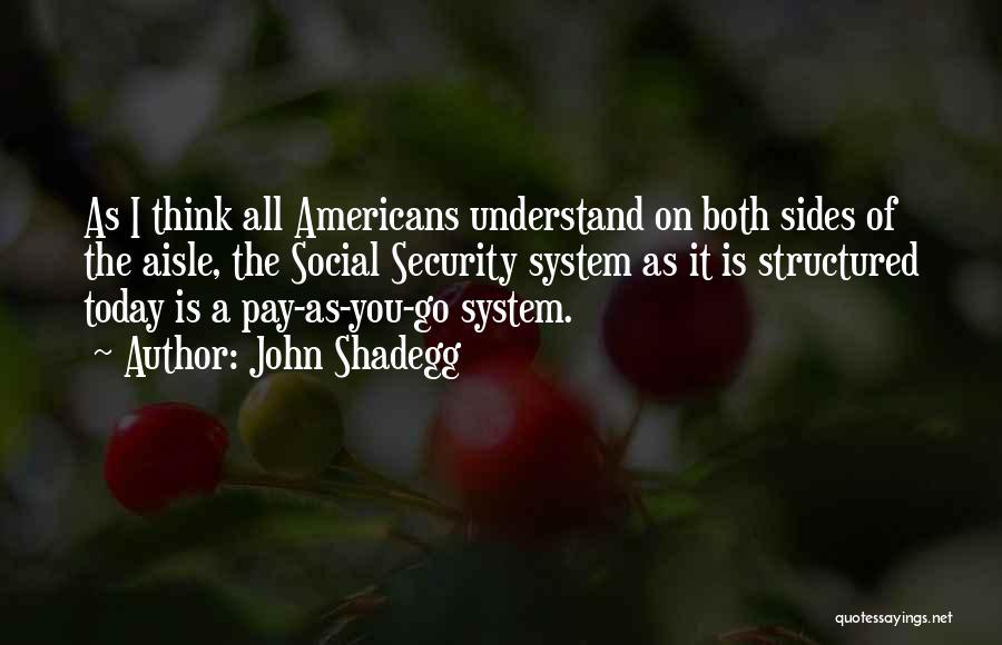 John Shadegg Quotes: As I Think All Americans Understand On Both Sides Of The Aisle, The Social Security System As It Is Structured