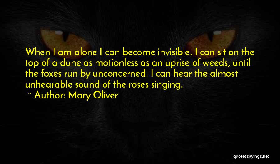 Mary Oliver Quotes: When I Am Alone I Can Become Invisible. I Can Sit On The Top Of A Dune As Motionless As