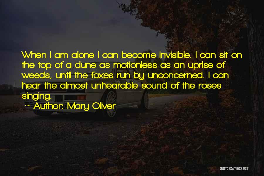 Mary Oliver Quotes: When I Am Alone I Can Become Invisible. I Can Sit On The Top Of A Dune As Motionless As