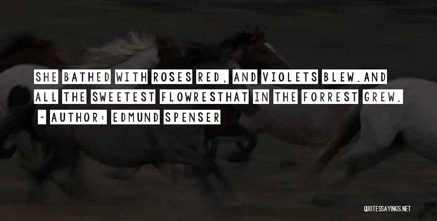 Edmund Spenser Quotes: She Bathed With Roses Red, And Violets Blew.and All The Sweetest Flowresthat In The Forrest Grew.