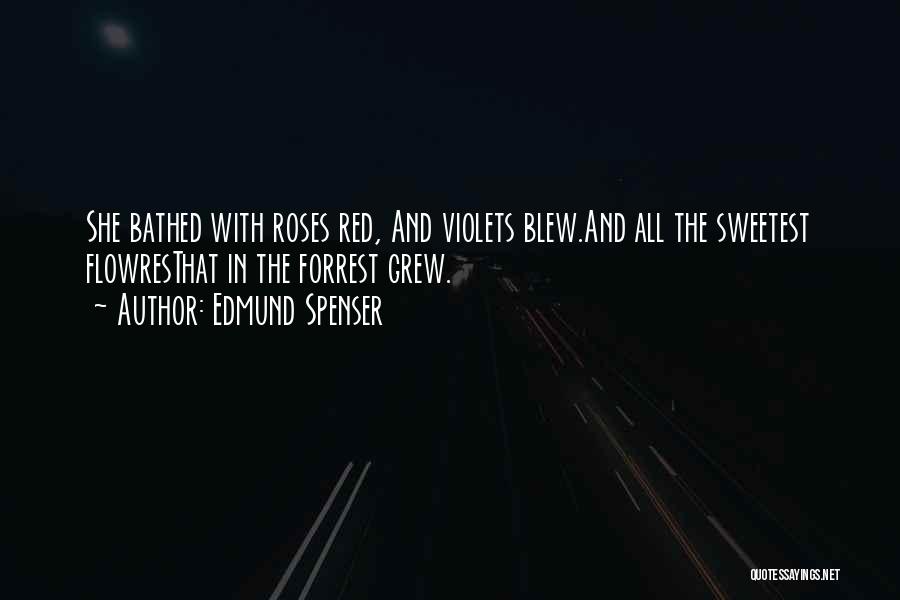 Edmund Spenser Quotes: She Bathed With Roses Red, And Violets Blew.and All The Sweetest Flowresthat In The Forrest Grew.