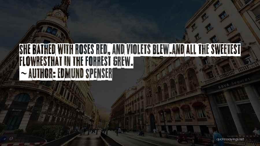 Edmund Spenser Quotes: She Bathed With Roses Red, And Violets Blew.and All The Sweetest Flowresthat In The Forrest Grew.