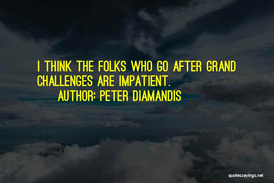 Peter Diamandis Quotes: I Think The Folks Who Go After Grand Challenges Are Impatient.