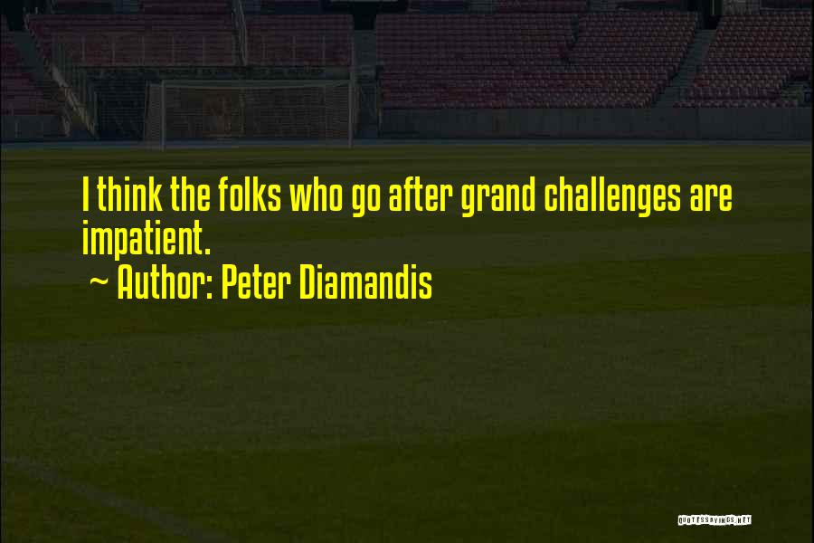 Peter Diamandis Quotes: I Think The Folks Who Go After Grand Challenges Are Impatient.