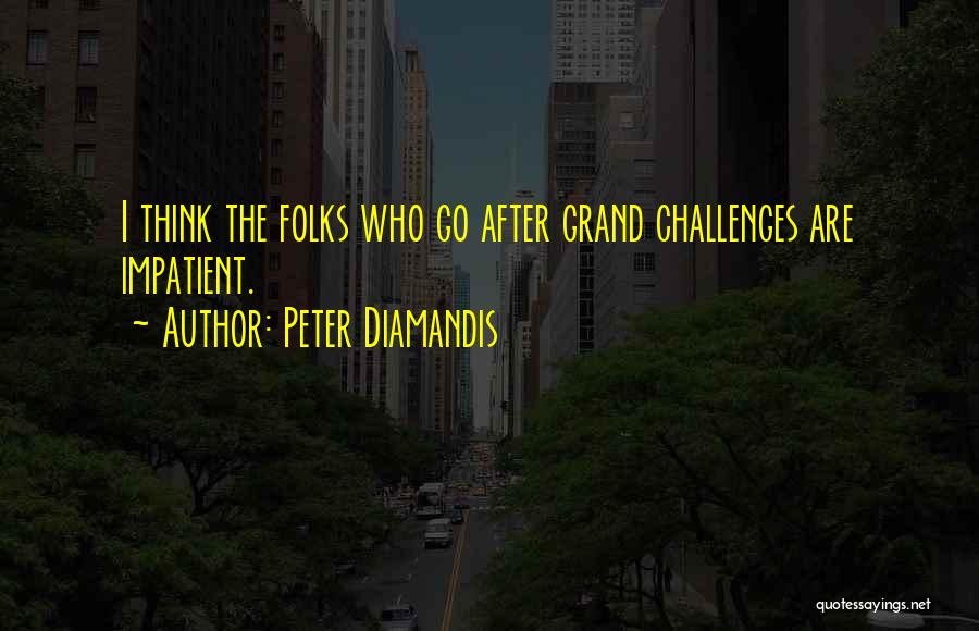 Peter Diamandis Quotes: I Think The Folks Who Go After Grand Challenges Are Impatient.