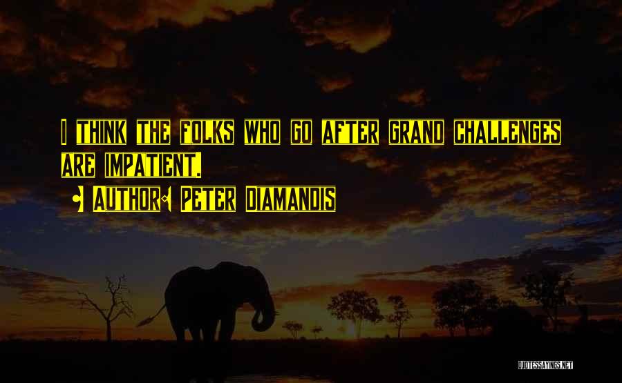 Peter Diamandis Quotes: I Think The Folks Who Go After Grand Challenges Are Impatient.