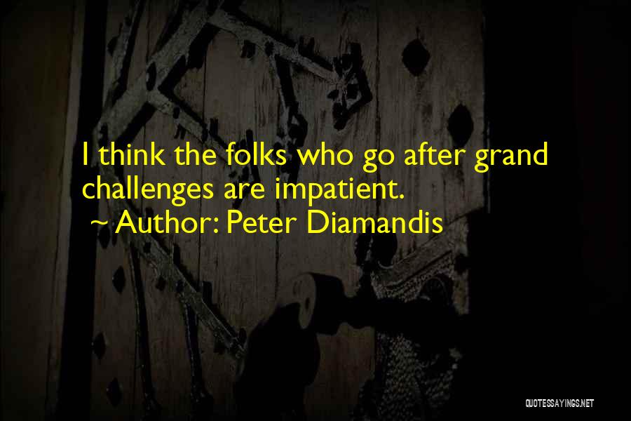 Peter Diamandis Quotes: I Think The Folks Who Go After Grand Challenges Are Impatient.