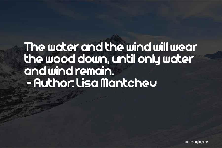 Lisa Mantchev Quotes: The Water And The Wind Will Wear The Wood Down, Until Only Water And Wind Remain.