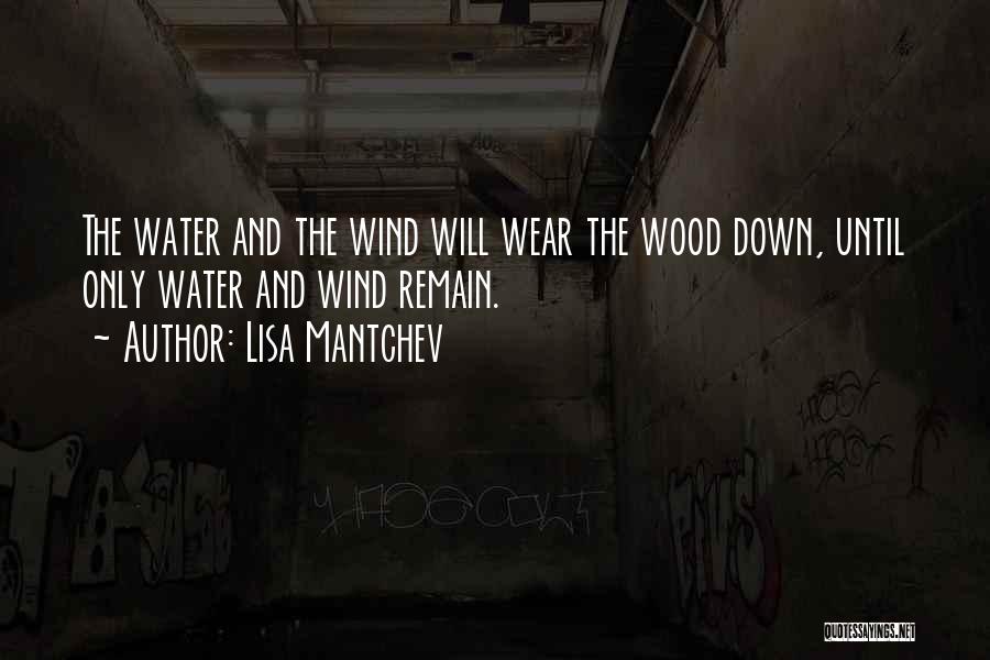 Lisa Mantchev Quotes: The Water And The Wind Will Wear The Wood Down, Until Only Water And Wind Remain.