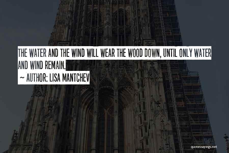 Lisa Mantchev Quotes: The Water And The Wind Will Wear The Wood Down, Until Only Water And Wind Remain.