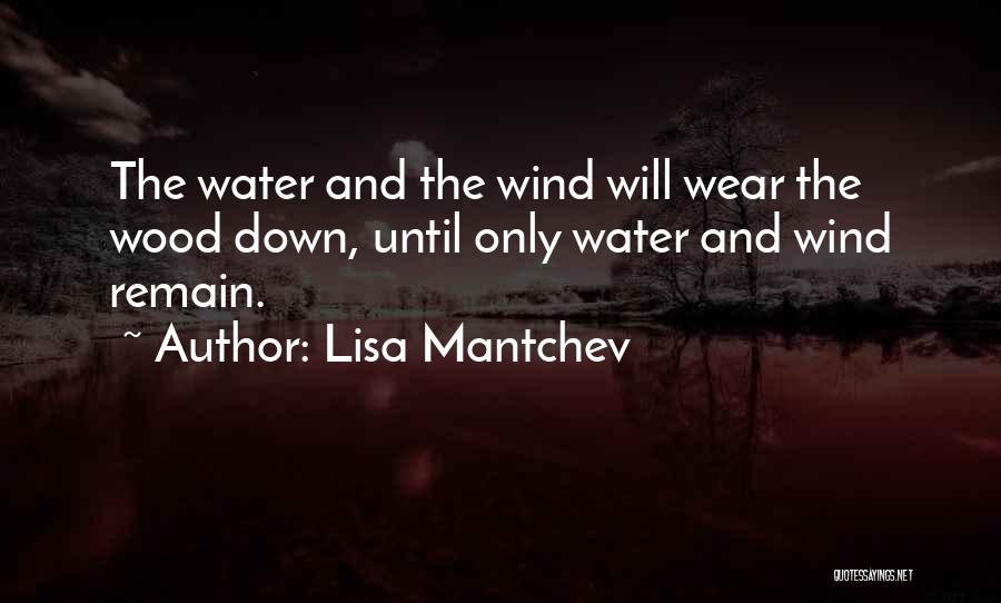 Lisa Mantchev Quotes: The Water And The Wind Will Wear The Wood Down, Until Only Water And Wind Remain.