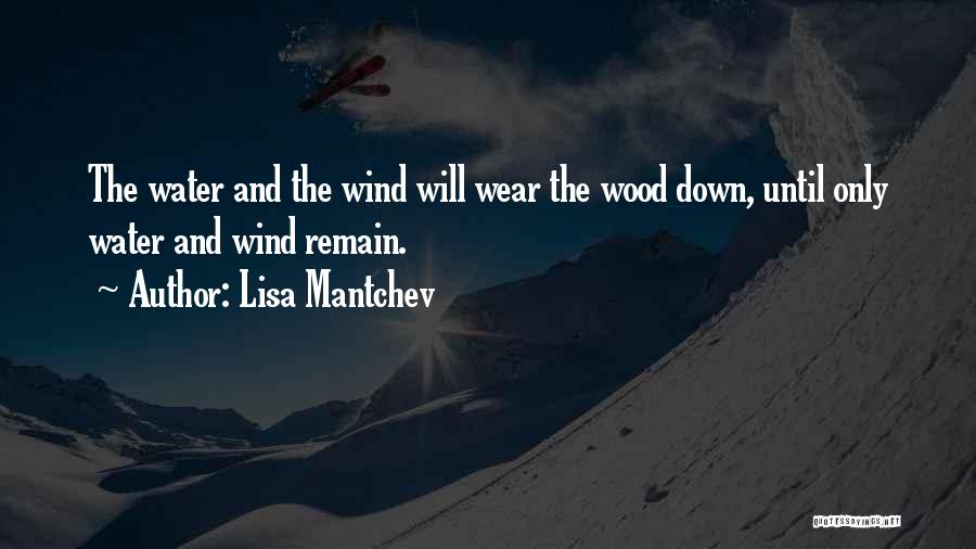 Lisa Mantchev Quotes: The Water And The Wind Will Wear The Wood Down, Until Only Water And Wind Remain.