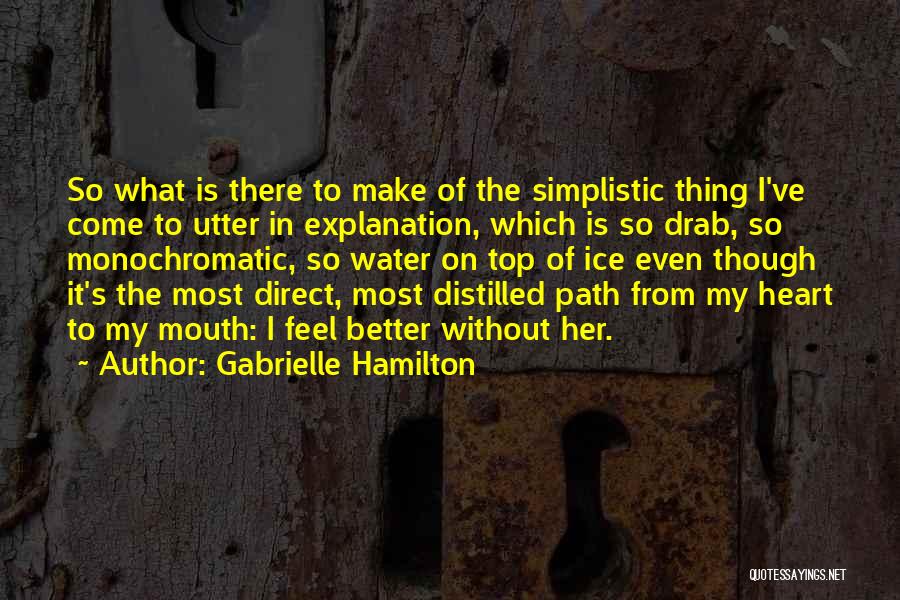 Gabrielle Hamilton Quotes: So What Is There To Make Of The Simplistic Thing I've Come To Utter In Explanation, Which Is So Drab,