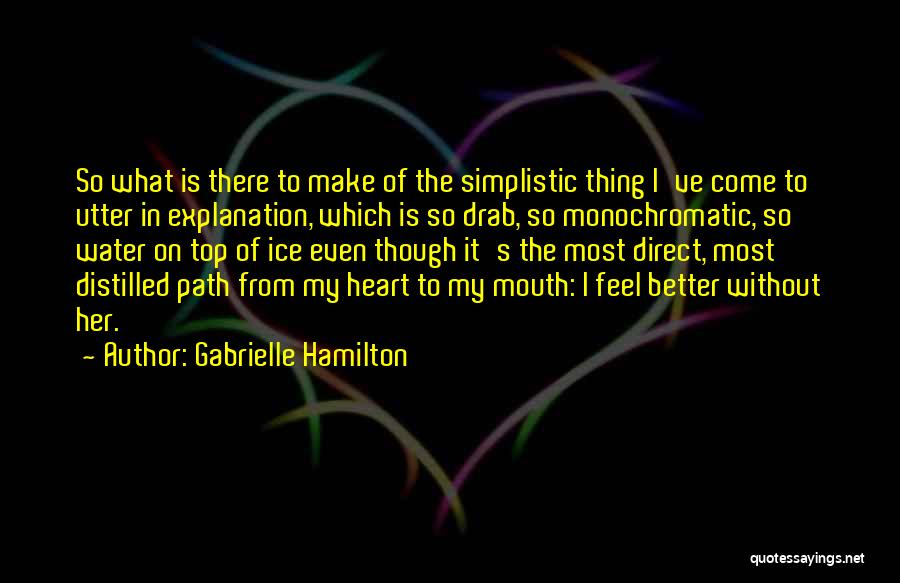 Gabrielle Hamilton Quotes: So What Is There To Make Of The Simplistic Thing I've Come To Utter In Explanation, Which Is So Drab,