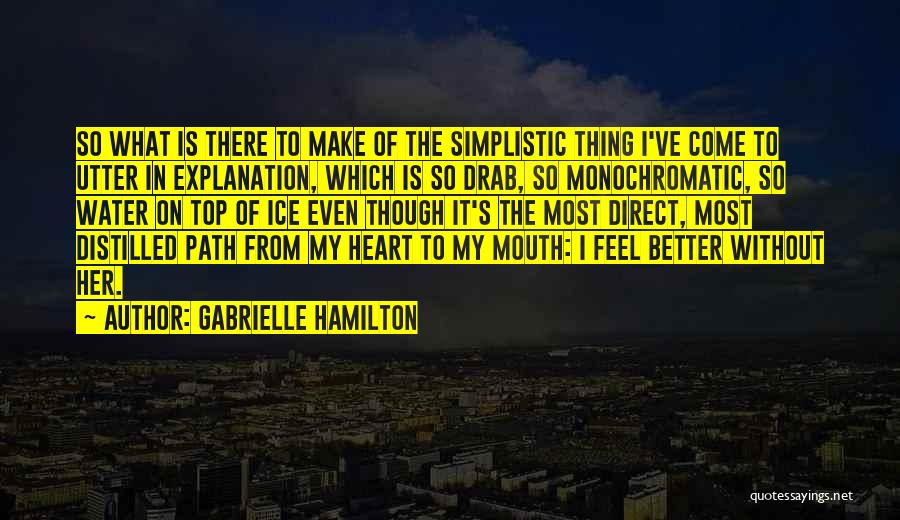 Gabrielle Hamilton Quotes: So What Is There To Make Of The Simplistic Thing I've Come To Utter In Explanation, Which Is So Drab,