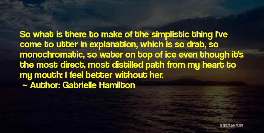 Gabrielle Hamilton Quotes: So What Is There To Make Of The Simplistic Thing I've Come To Utter In Explanation, Which Is So Drab,