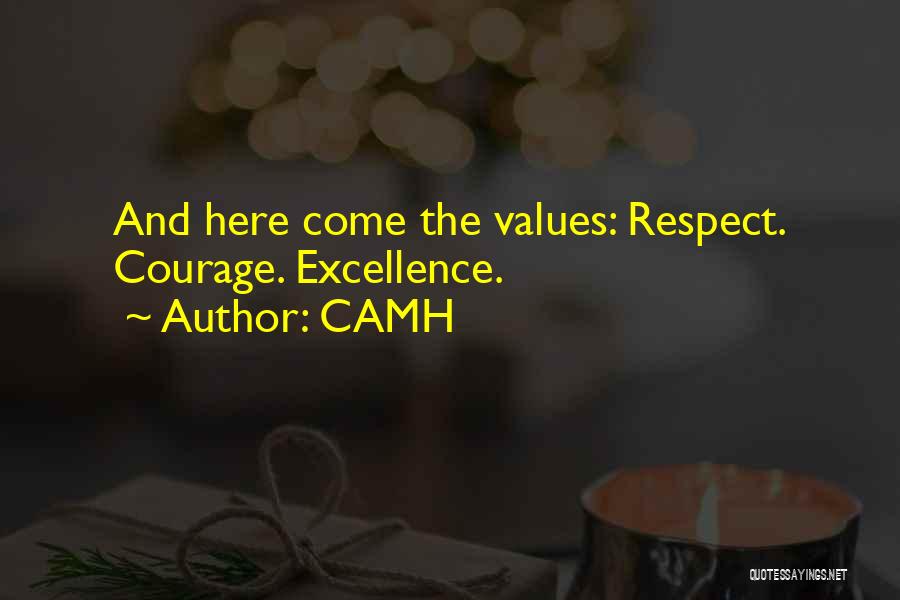 CAMH Quotes: And Here Come The Values: Respect. Courage. Excellence.