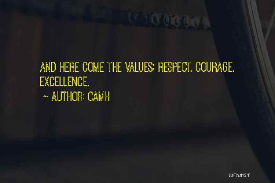 CAMH Quotes: And Here Come The Values: Respect. Courage. Excellence.
