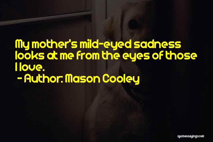 Mason Cooley Quotes: My Mother's Mild-eyed Sadness Looks At Me From The Eyes Of Those I Love.