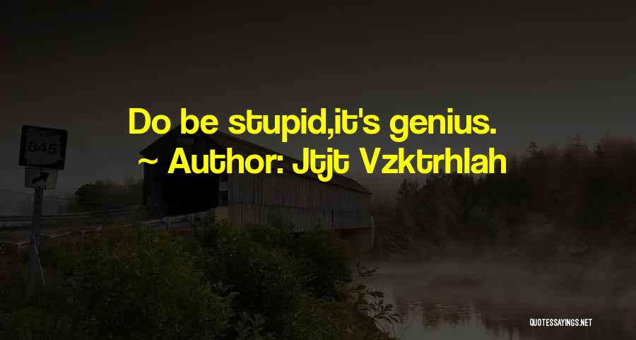 Jtjt Vzktrhlah Quotes: Do Be Stupid,it's Genius.
