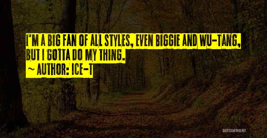 Ice-T Quotes: I'm A Big Fan Of All Styles, Even Biggie And Wu-tang, But I Gotta Do My Thing.