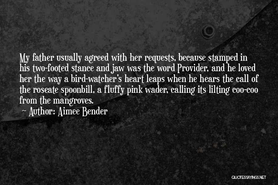 Aimee Bender Quotes: My Father Usually Agreed With Her Requests, Because Stamped In His Two-footed Stance And Jaw Was The Word Provider, And