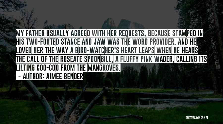 Aimee Bender Quotes: My Father Usually Agreed With Her Requests, Because Stamped In His Two-footed Stance And Jaw Was The Word Provider, And