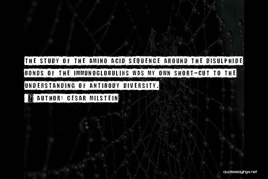 Cesar Milstein Quotes: The Study Of The Amino Acid Sequence Around The Disulphide Bonds Of The Immunoglobulins Was My Own Short-cut To The