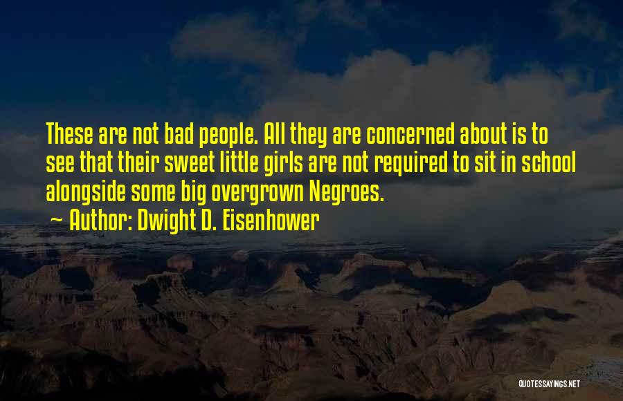 Dwight D. Eisenhower Quotes: These Are Not Bad People. All They Are Concerned About Is To See That Their Sweet Little Girls Are Not