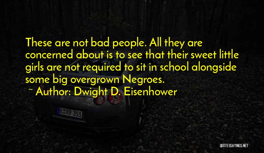 Dwight D. Eisenhower Quotes: These Are Not Bad People. All They Are Concerned About Is To See That Their Sweet Little Girls Are Not