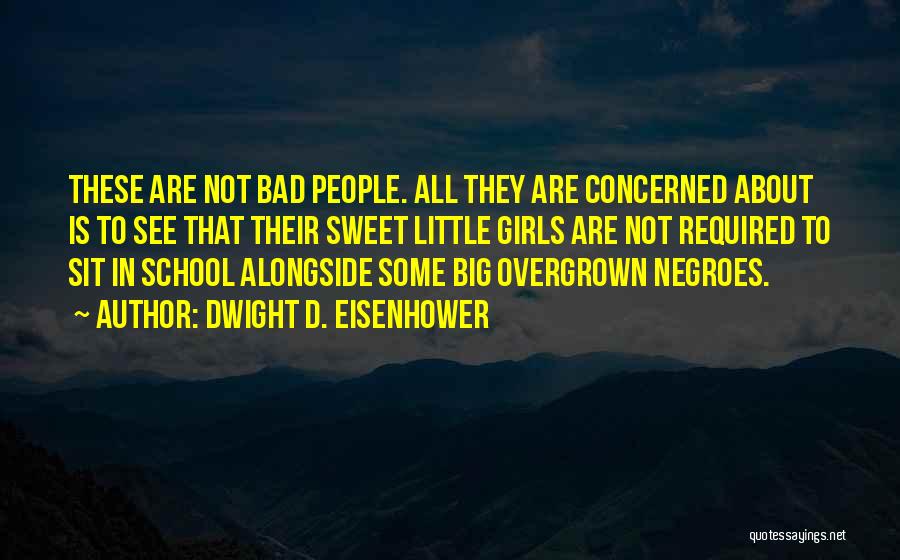 Dwight D. Eisenhower Quotes: These Are Not Bad People. All They Are Concerned About Is To See That Their Sweet Little Girls Are Not