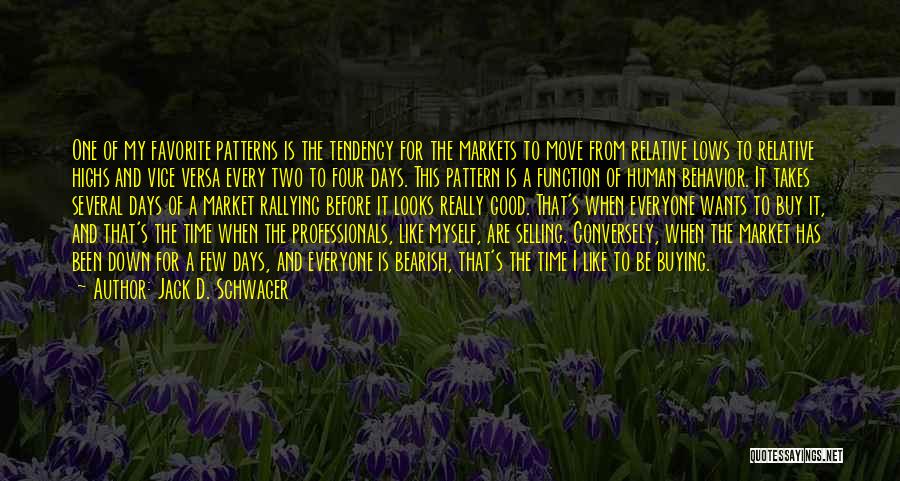 Jack D. Schwager Quotes: One Of My Favorite Patterns Is The Tendency For The Markets To Move From Relative Lows To Relative Highs And