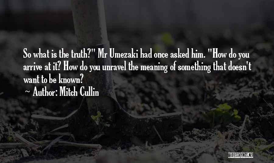 Mitch Cullin Quotes: So What Is The Truth? Mr Umezaki Had Once Asked Him. How Do You Arrive At It? How Do You