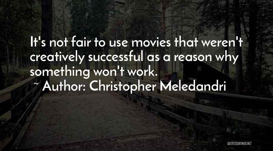 Christopher Meledandri Quotes: It's Not Fair To Use Movies That Weren't Creatively Successful As A Reason Why Something Won't Work.