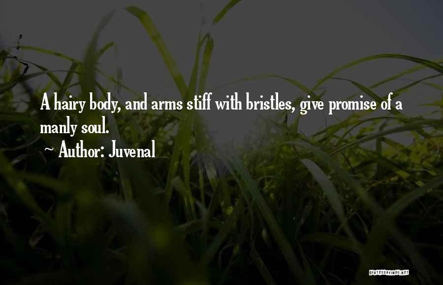 Juvenal Quotes: A Hairy Body, And Arms Stiff With Bristles, Give Promise Of A Manly Soul.