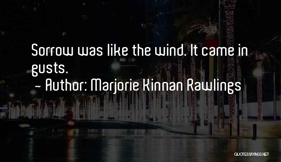 Marjorie Kinnan Rawlings Quotes: Sorrow Was Like The Wind. It Came In Gusts.