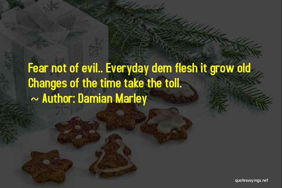 Damian Marley Quotes: Fear Not Of Evil.. Everyday Dem Flesh It Grow Old Changes Of The Time Take The Toll.