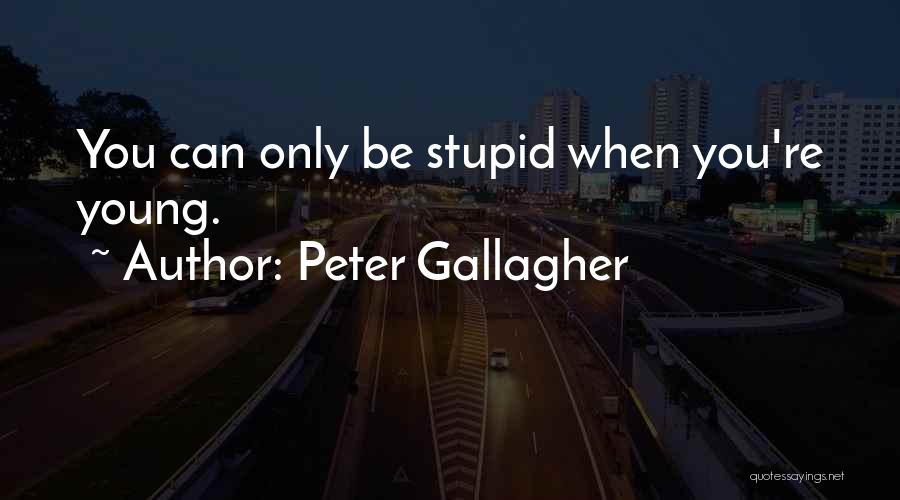 Peter Gallagher Quotes: You Can Only Be Stupid When You're Young.