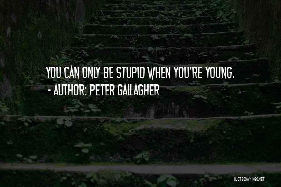 Peter Gallagher Quotes: You Can Only Be Stupid When You're Young.