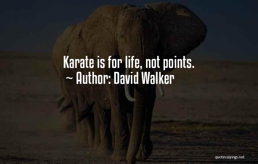 David Walker Quotes: Karate Is For Life, Not Points.