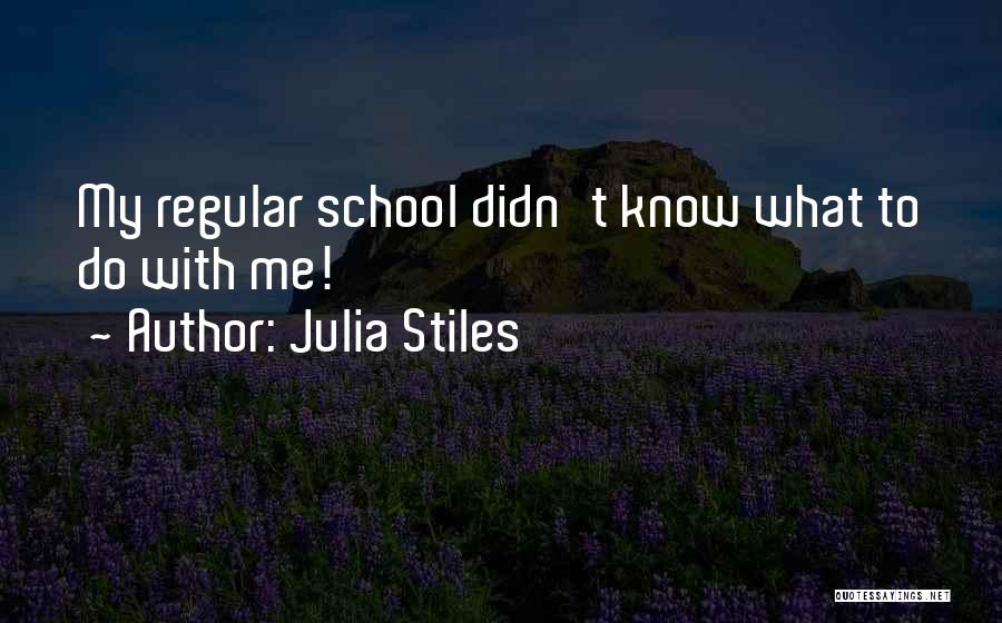 Julia Stiles Quotes: My Regular School Didn't Know What To Do With Me!