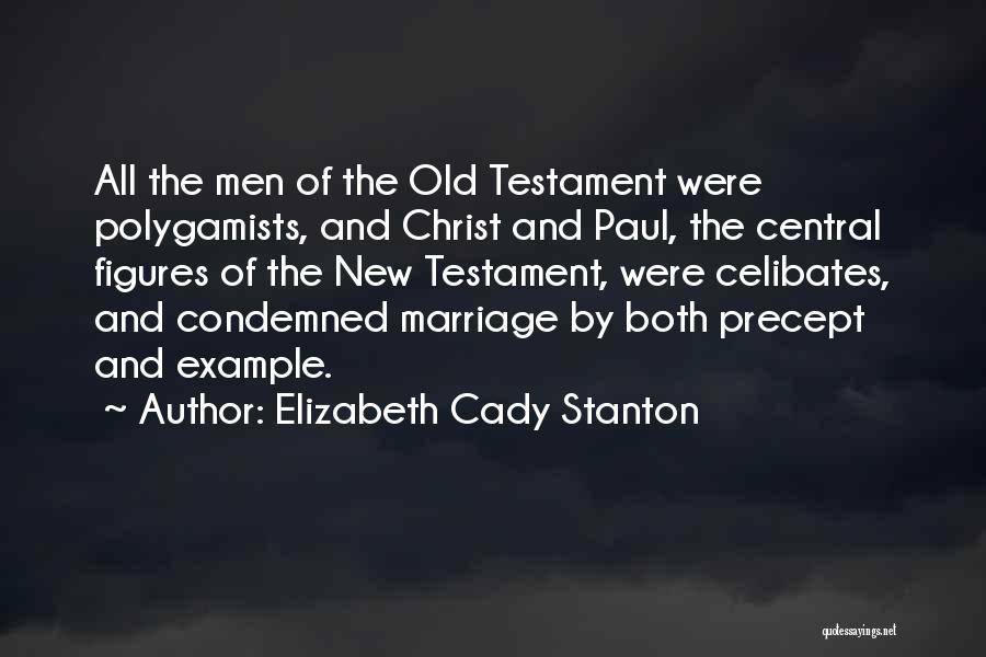 Elizabeth Cady Stanton Quotes: All The Men Of The Old Testament Were Polygamists, And Christ And Paul, The Central Figures Of The New Testament,