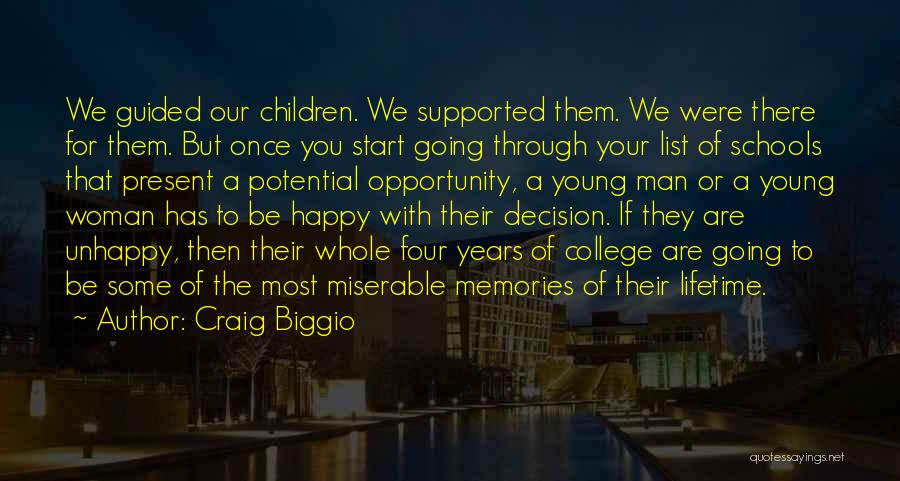 Craig Biggio Quotes: We Guided Our Children. We Supported Them. We Were There For Them. But Once You Start Going Through Your List