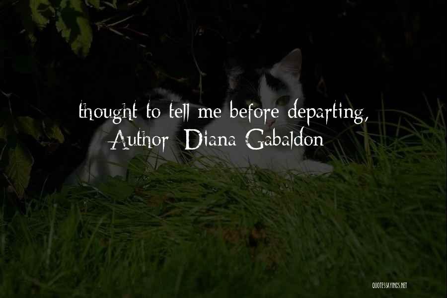 Diana Gabaldon Quotes: Thought To Tell Me Before Departing,