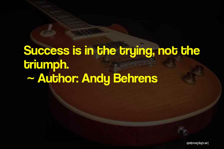 Andy Behrens Quotes: Success Is In The Trying, Not The Triumph.