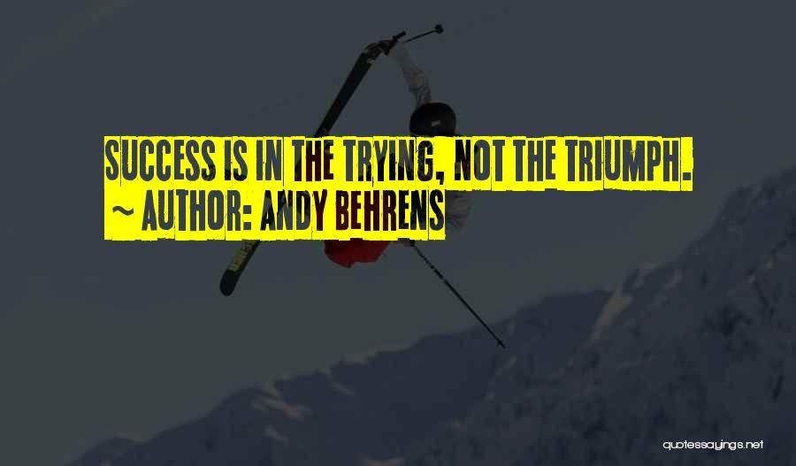 Andy Behrens Quotes: Success Is In The Trying, Not The Triumph.